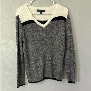 Karen Scott Black and White Coat Timeless Elegance